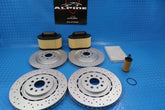 Maserati Ghibli Quattroporte front rear brake rotors filters service kit #9319 17-24